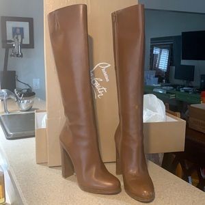 Christian Louboutin Calfskin Brosse Mirabelle 120 Tall Boots rare find!